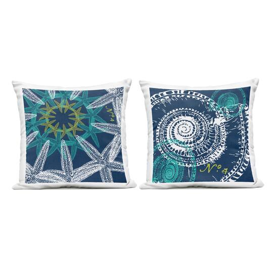 Stupell Industries Navy Sea Life Pattern Outdoor Throw Pillow Set